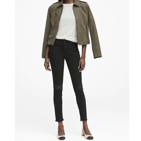 Banana Republic Denim - NWT Banana Rep Skinny Frayed Jeans Black 26 v11